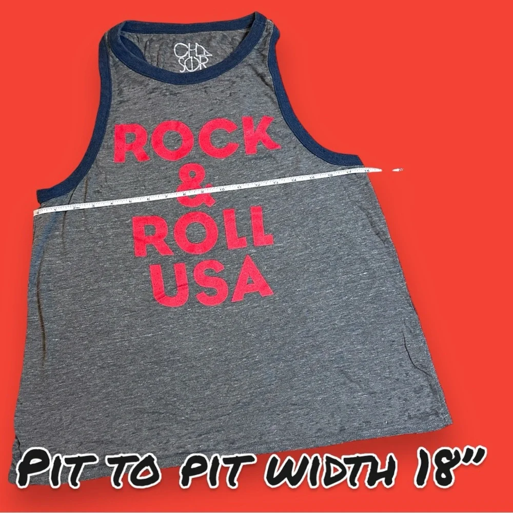 NWOT CHASER x REVOLVE “Rock n Rock USA” Racerback Tank Top. Size Medium - Picture 5 of 10
